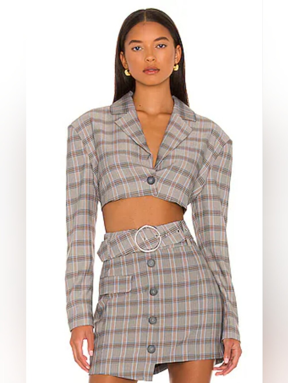 For Love & Lemons Crop Jacket, Skirt And Belt Set